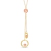 Double Circle and Bead Drop Necklace in 14K Two-Tone Gold - 17"