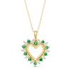 Thumbnail Image 0 of Emerald and Diamond Accent Shadow Heart Pendant in 10K Gold