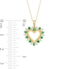 Thumbnail Image 2 of Emerald and Diamond Accent Shadow Heart Pendant in 10K Gold