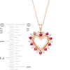 Thumbnail Image 2 of Ruby and Diamond Accent Shadow Heart Pendant in 10K Rose Gold