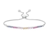 Thumbnail Image 0 of Lab-Created Multi-Colour Sapphire Bolo Bracelet in Sterling Silver - 9.5"
