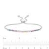 Thumbnail Image 2 of Lab-Created Multi-Colour Sapphire Bolo Bracelet in Sterling Silver - 9.5"