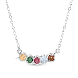 Mother's 3.0mm Birthstone &quot;S&quot; Necklace (3-10 Stones)