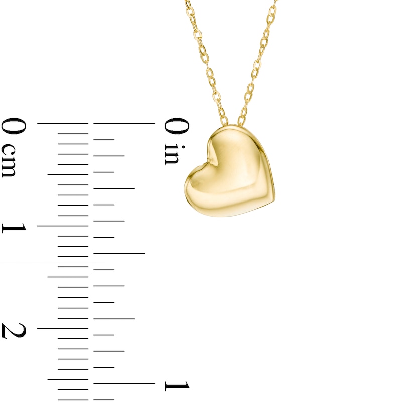 Tilted Heart Pendant in 10K Gold - 17"|Peoples Jewellers