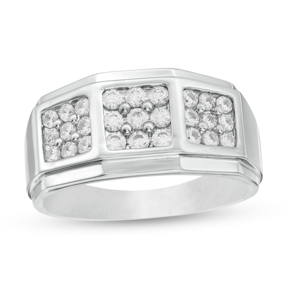 Men's 0.75 CT. T.W. Composite Diamond Square-Top Ring in 10K White Gold