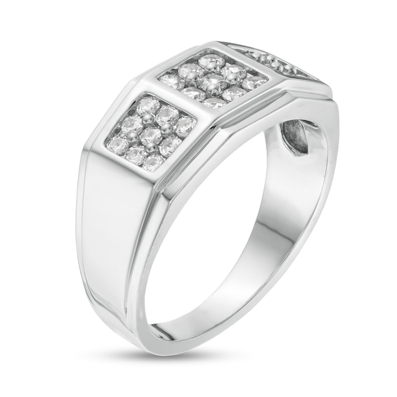 Men's 0.75 CT. T.W. Composite Diamond Square-Top Ring in 10K White Gold