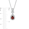 Pear-Shaped Garnet and Diamond Accent Teardrop Frame Pendant and Stud Earrings Set in Sterling Silver