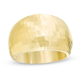 Diamond-Cut Dome Ring in 14K Gold - Size 7