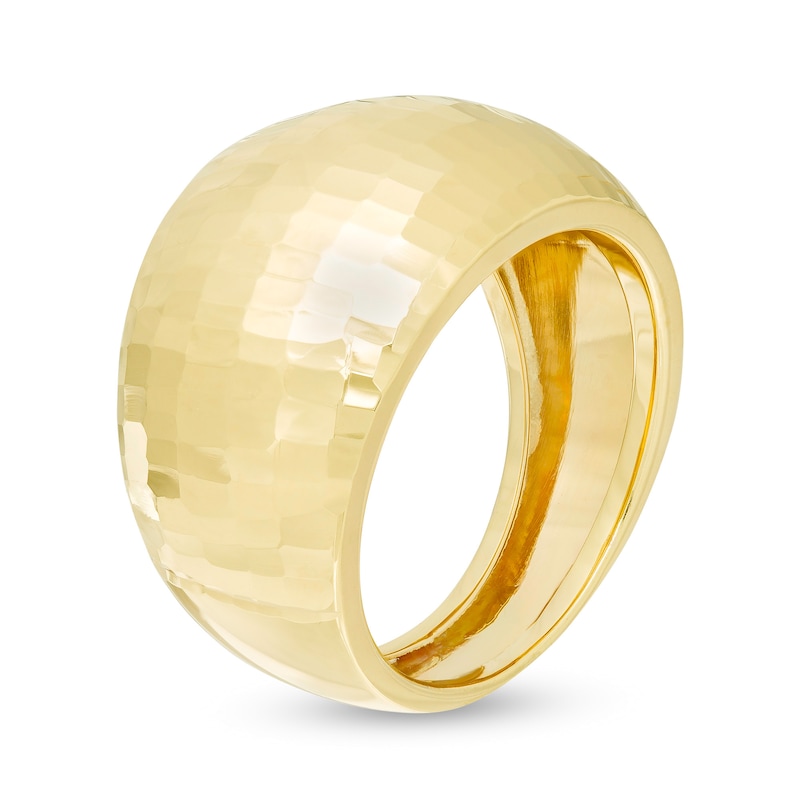 Diamond-Cut Dome Ring in 14K Gold - Size 7