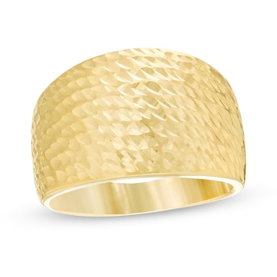 Diamond-Cut Dome Ring in Hollow 14K Gold - Size 7