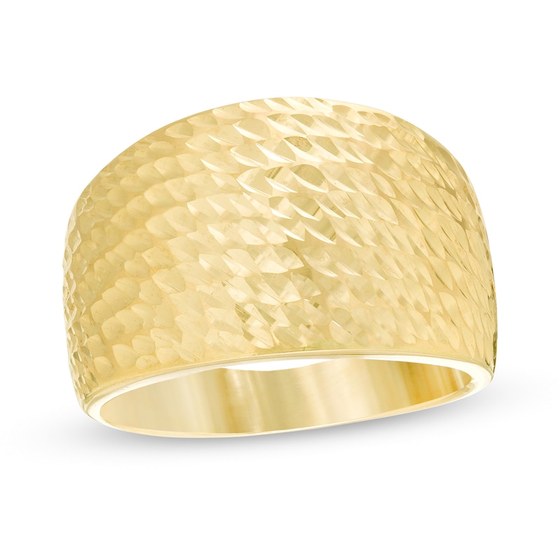 Diamond-Cut Dome Ring in Hollow 14K Gold - Size 7|Peoples Jewellers