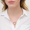 Thumbnail Image 1 of Lab-Created Ruby Heart Outline Necklace in Sterling Silver with 14K Gold Plate