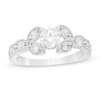 Thumbnail Image 0 of 0.95 CT. T.W. Diamond Leaf Sides Vintage-Style Engagement Ring in 10K White Gold