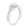 0.95 CT. T.W. Diamond Leaf Sides Vintage-Style Engagement Ring in 10K Gold