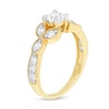 Thumbnail Image 3 of 0.95 CT. T.W. Diamond Leaf Sides Vintage-Style Engagement Ring in 10K Gold