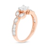 Thumbnail Image 2 of 0.95 CT. T.W. Diamond Leaf Sides Vintage-Style Engagement Ring in 10K Rose Gold