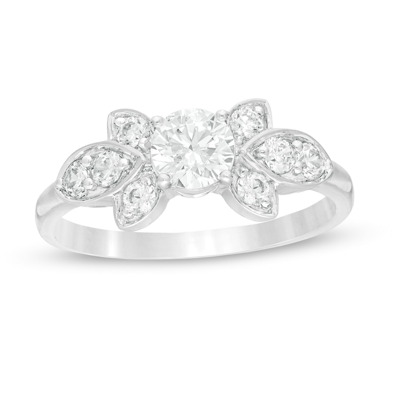 0.80 CT. T.W. Diamond Tri-Sides Engagement Ring in 10K White Gold