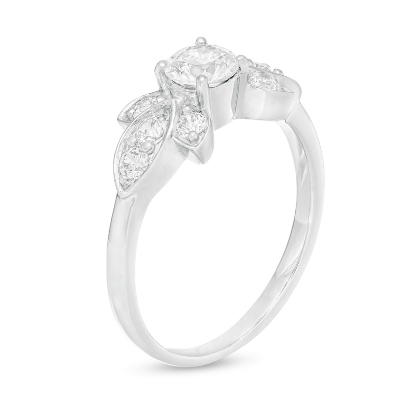 0.80 CT. T.W. Diamond Tri-Sides Engagement Ring in 10K White Gold