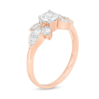 0.80 CT. T.W. Diamond Tri-Sides Engagement Ring in 10K Rose Gold