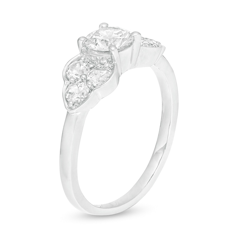 0.95 CT. T.W. Diamond Tri-Sides Engagement Ring in 10K White Gold