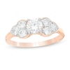 Thumbnail Image 0 of 0.95 CT. T.W. Diamond Tri-Sides Engagement Ring in 10K Rose Gold