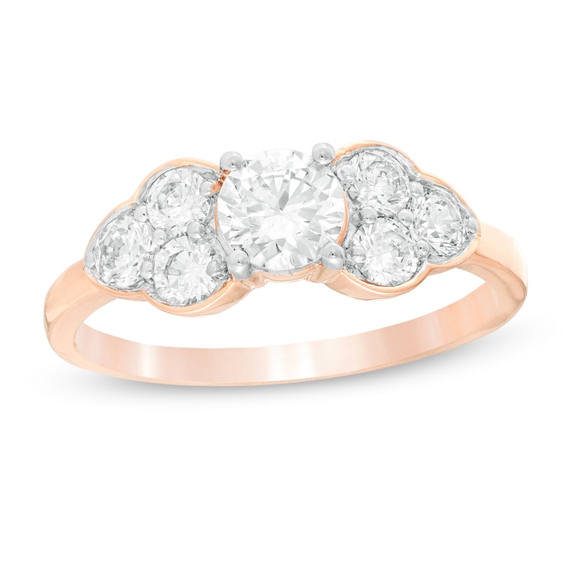 0.95 CT. T.W. Diamond Tri-Sides Engagement Ring in 10K Rose Gold|Peoples Jewellers