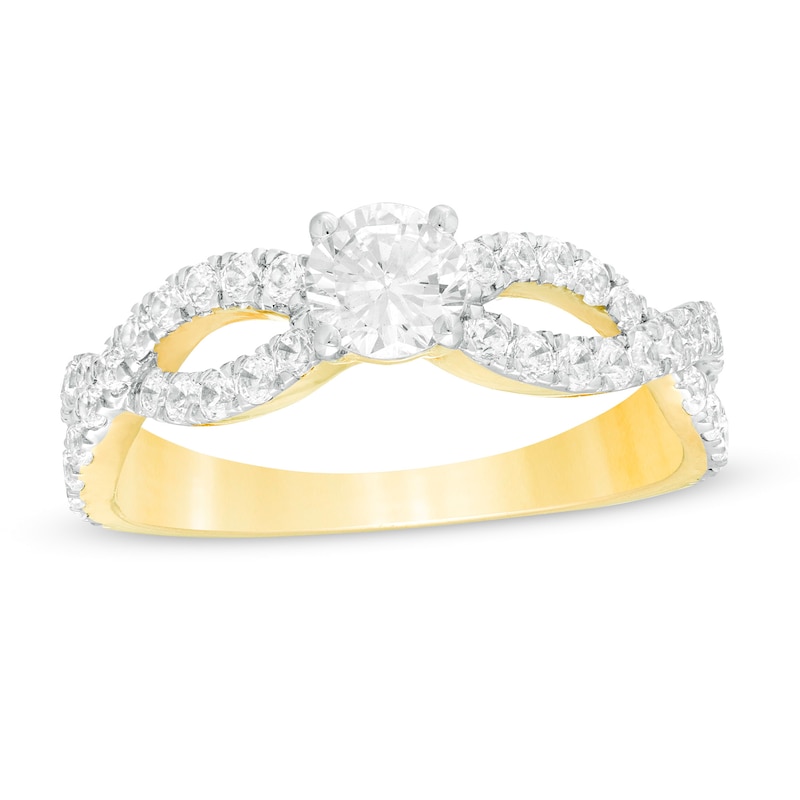 0.95 CT. T.W. Diamond Infinity Twist Shank Engagement Ring in 10K Gold