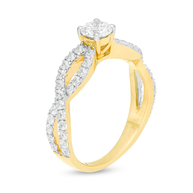 0.95 CT. T.W. Diamond Infinity Twist Shank Engagement Ring in 10K Gold