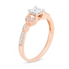 Thumbnail Image 3 of 0.37 CT. T.W. Princess-Cut Diamond Leaf Sides Vintage-Style Engagement Ring in 10K Rose Gold