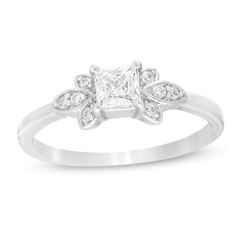 0.37 CT. T.W. Princess-Cut Diamond Tri-Sides Engagement Ring in 10K Gold|Peoples Jewellers