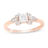 Thumbnail Image 0 of 0.37 CT. T.W. Princess-Cut Diamond Tri-Sides Engagement Ring in 10K Rose Gold