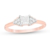 Thumbnail Image 0 of 0.37 CT. T.W. Princess-Cut Diamond Tri-Sides Engagement Ring in 10K Rose Gold