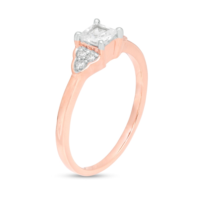0.37 CT. T.W. Princess-Cut Diamond Tri-Sides Engagement Ring in 10K Rose Gold|Peoples Jewellers