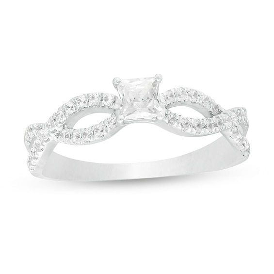 0.45 CT. T.W. Princess-Cut Diamond Infinity Twist Shank Engagement Ring in 10K Gold