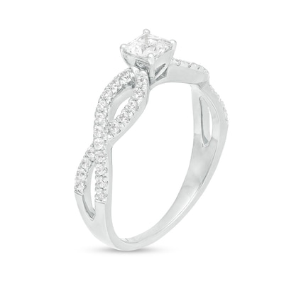 0.45 CT. T.W. Princess-Cut Diamond Infinity Twist Shank Engagement Ring in 10K Gold