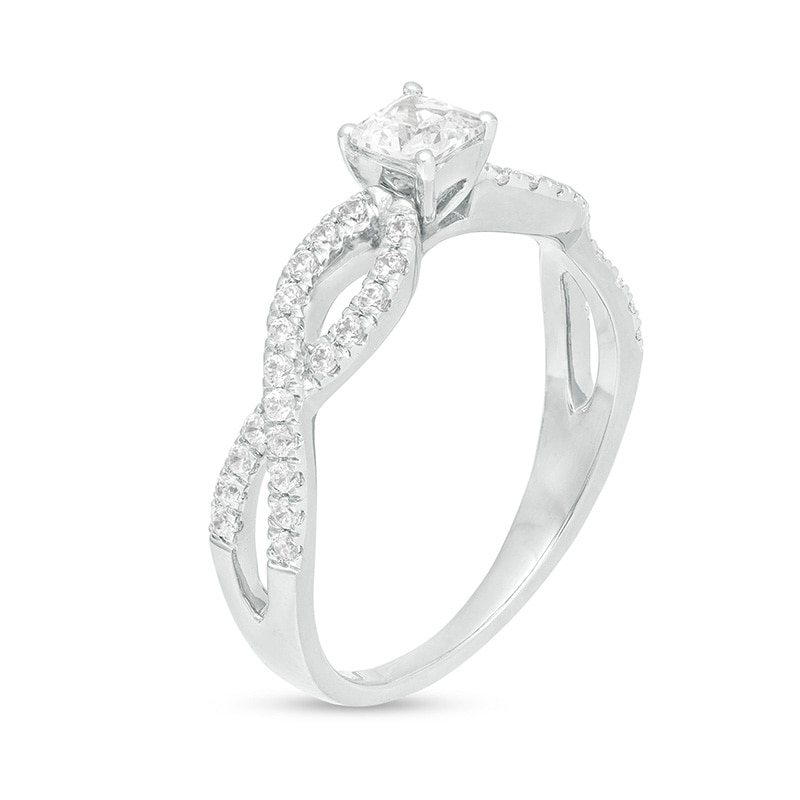 0.45 CT. T.W. Princess-Cut Diamond Infinity Twist Shank Engagement Ring in 10K Gold|Peoples Jewellers