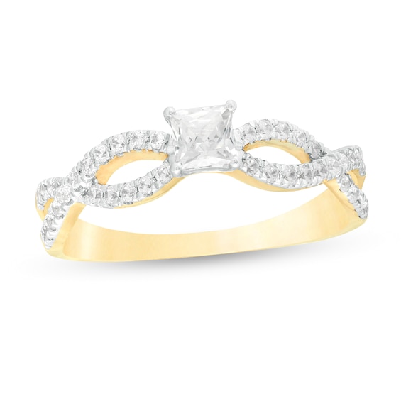 0.45 CT. T.w. Princess-Cut Diamond Infinity Twist Shank Engagement