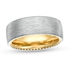 Thumbnail Image 0 of Men's 8.0mm Brushed Gear Comfort-Fit Wedding Band in Two-Tone Tantalum - Size 10