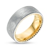 Thumbnail Image 2 of Men's 8.0mm Brushed Gear Comfort-Fit Wedding Band in Two-Tone Tantalum - Size 10