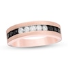 Thumbnail Image 0 of Men's 0.75 CT. T.W. Enhanced Black and White Diamond Channel Band in 10K Rose Gold