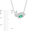 Marquise Lab-Created Emerald and Diamond Accent Peacock Necklace in Sterling Silver