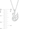 Thumbnail Image 2 of 4.0mm Lab-Created White Sapphire and Diamond Accent Swan Pendant in Sterling Silver