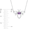 Thumbnail Image 2 of Oval Amethyst and Diamond Accent Bumblebee Necklace in Sterling Silver