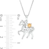 Thumbnail Image 2 of Citrine and Diamond Accent Prancing Horse Pendant in Sterling Silver