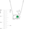 4.0mm Lab-Created Emerald and Diamond Accent Fawn Necklace in Sterling Silver