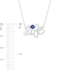 Thumbnail Image 2 of Lab-Created Blue Sapphire and Diamond Accent "life" Script Necklace in Sterling Silver