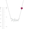 Thumbnail Image 2 of 5.0mm Heart-Shaped Lab-Created Ruby and Diamond Accent "Mom" Script Necklace in Sterling Silver