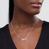 Thumbnail Image 1 of Lab-Created Ruby and Diamond Accent "Amazing" Script Necklace in Sterling Silver