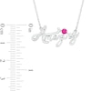 Thumbnail Image 2 of Lab-Created Ruby and Diamond Accent "Amazing" Script Necklace in Sterling Silver