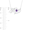 Thumbnail Image 2 of Oval Amethyst and Diamond Accent "Strong" Script Necklace in Sterling Silver